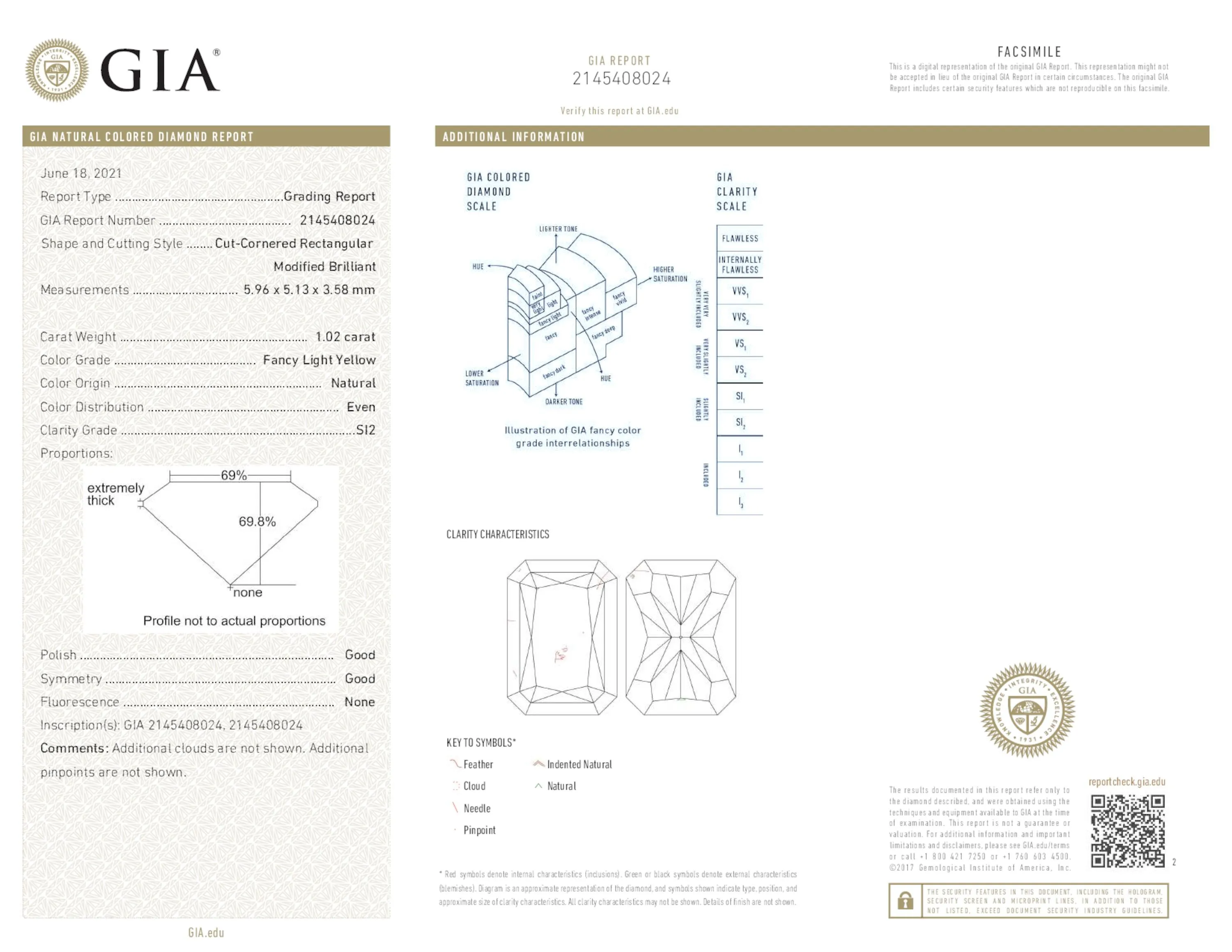 Fancy Light Yellow Diamond Ring, 2.28 Ct. TW, Radiant shape, GIA Certified,Rings Colored Diamond