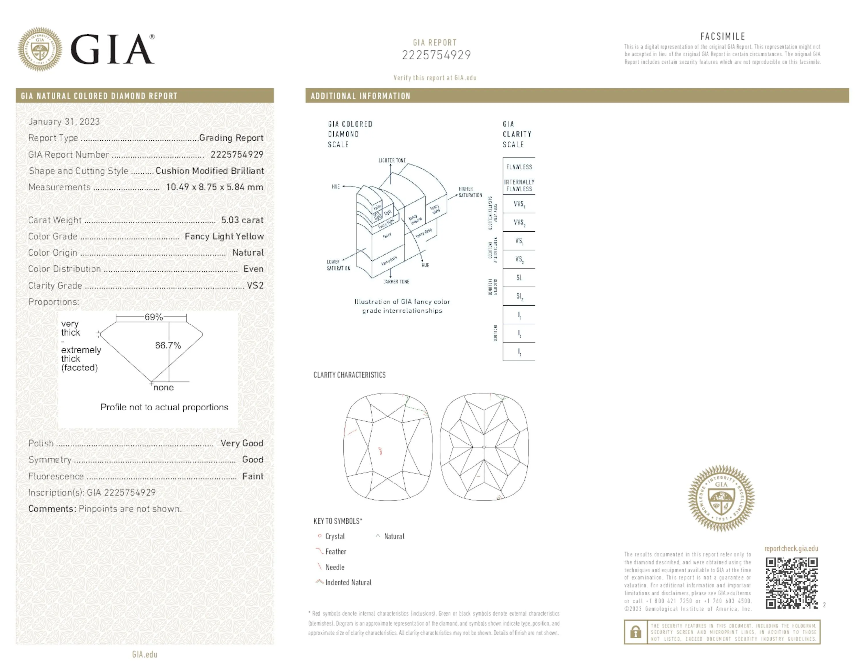 Fancy Light Yellow Diamond Ring, 5.03 Ct. (5.95 Ct. TW), Cushion Shape, 2225754929,Rings Colored Diamond