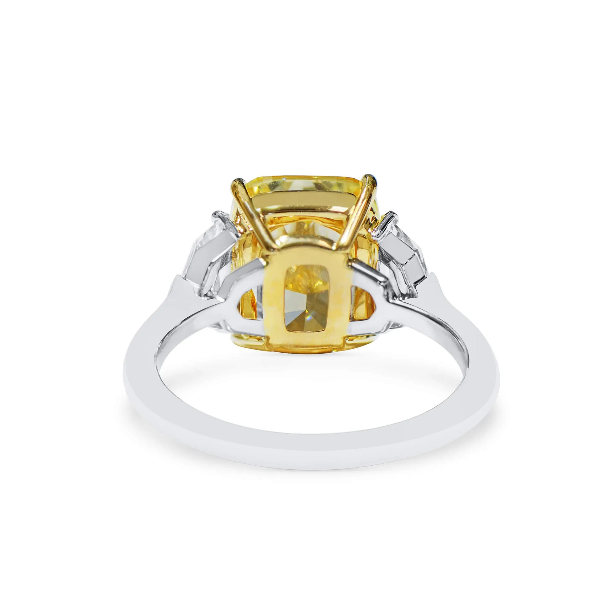 Fancy Light Yellow Diamond Ring, 5.03 Ct. (5.95 Ct. TW), Cushion Shape, 2225754929,Rings Jewelry