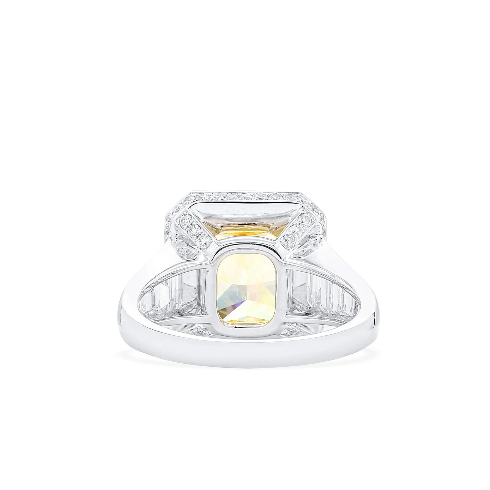 Fancy Light Yellow Diamond Ring, 5.03 Ct. (6.47 Ct. TW), Radiant Shape, 6224762251,Rings Colored Diamond