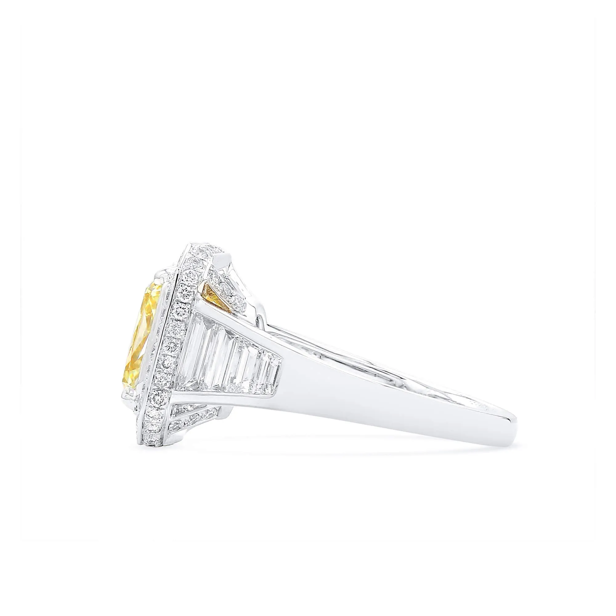 Fancy Light Yellow Diamond Ring, 5.03 Ct. (6.47 Ct. TW), Radiant Shape, 6224762251,Rings Colored Diamond
