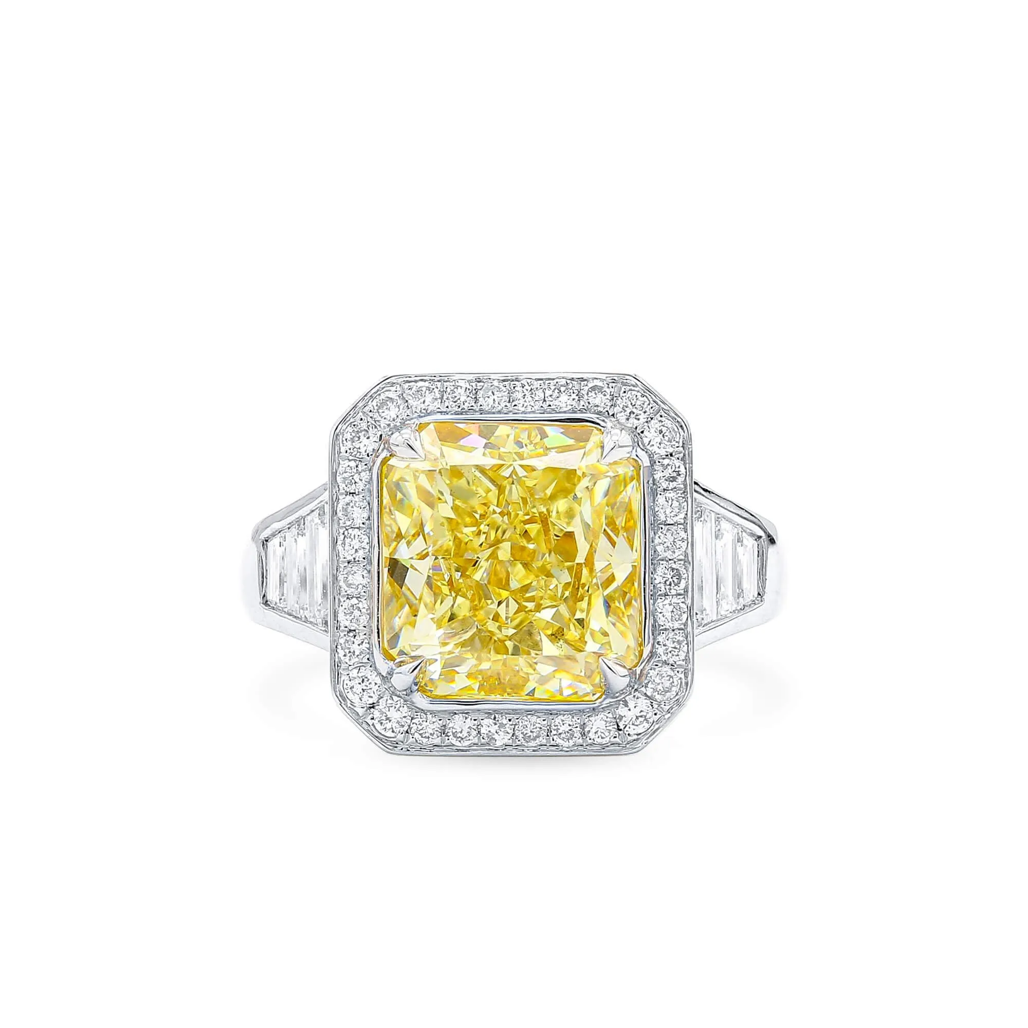 Fancy Light Yellow Diamond Ring, 5.03 Ct. (6.47 Ct. TW), Radiant Shape, 6224762251,Rings Colored Diamond