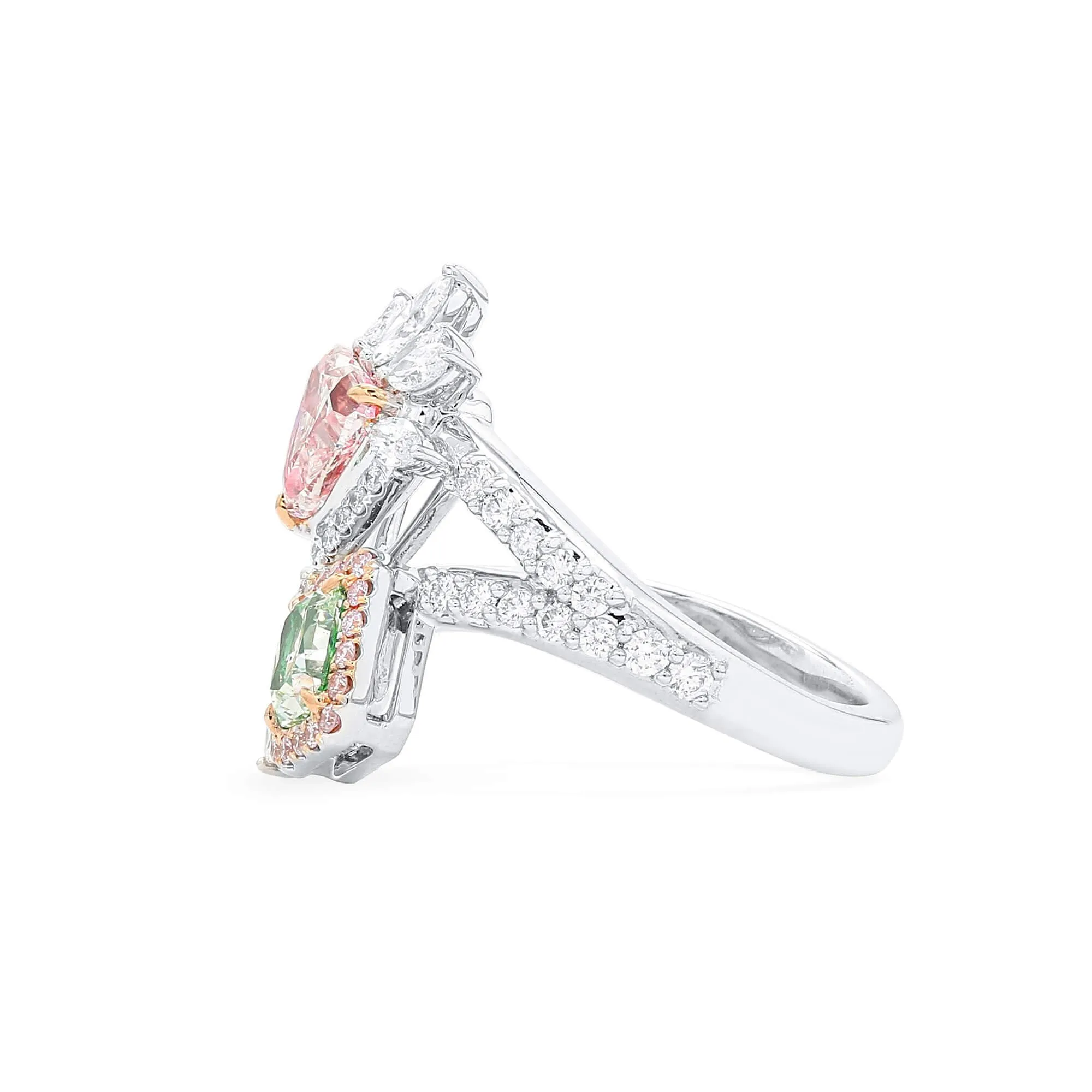 Fancy Light Yellow Green Diamond Ring, 1.93 Ct. TW, MIX shape, GIA Certified,Rings Colored Diamond