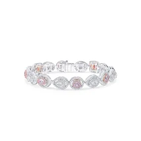 Fancy Pink Diamond Bracelet, 6.21 Ct. TW, MIX shape,Pink Diamond Bracelet