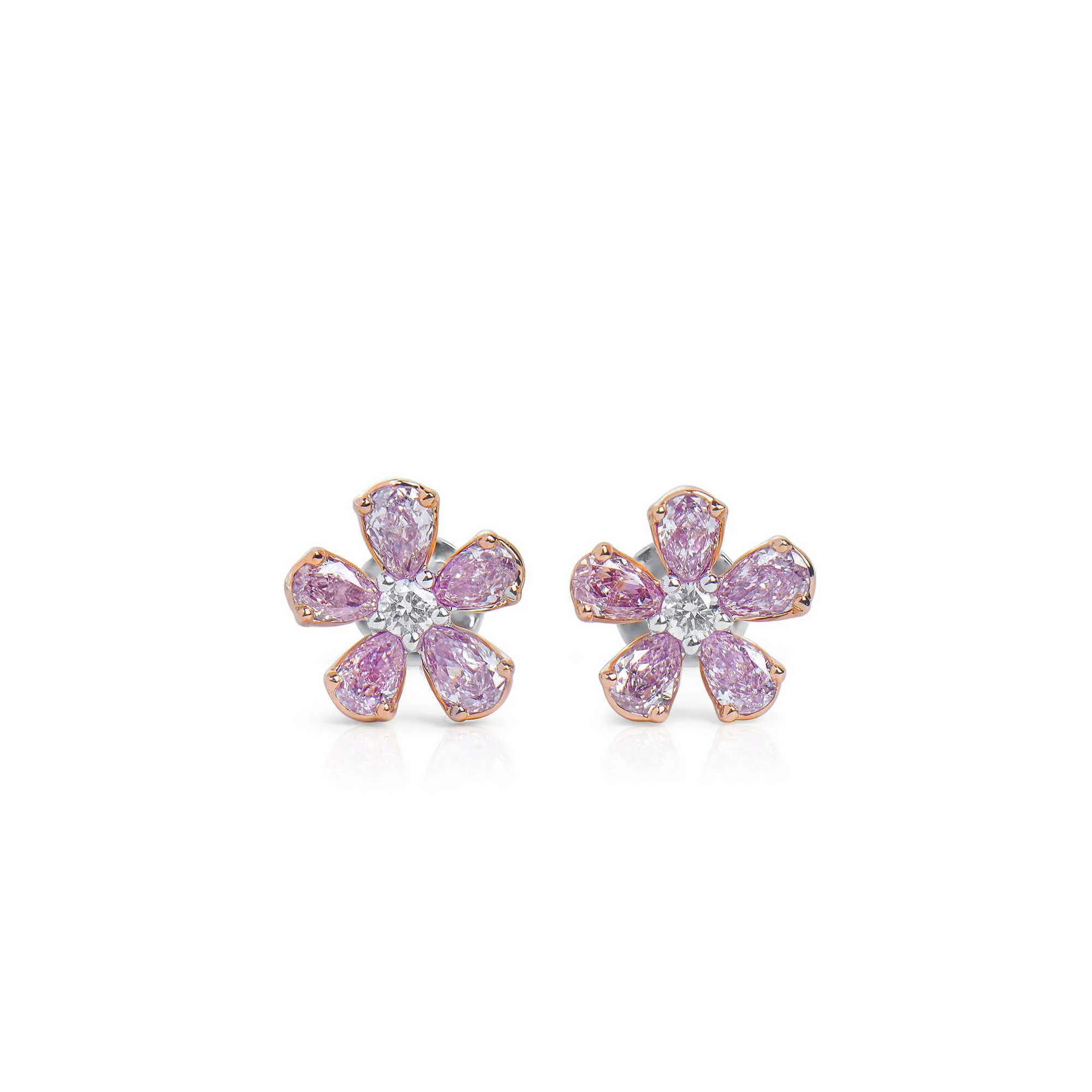 Fancy Pink Diamond Earrings, 0.97 Ct. TW, Pear shape,Pink Diamond Earrings