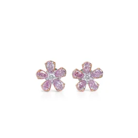 Fancy Pink Diamond Earrings, 0.97 Ct. TW, Pear shape,Pink Diamond Earrings