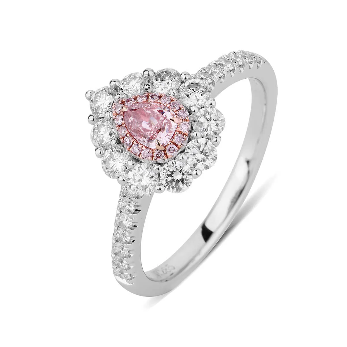 Fancy Pink Diamond Ring, 0.93 Ct. TW, Pear shape, GIA Certified,Rings Colored Diamond
