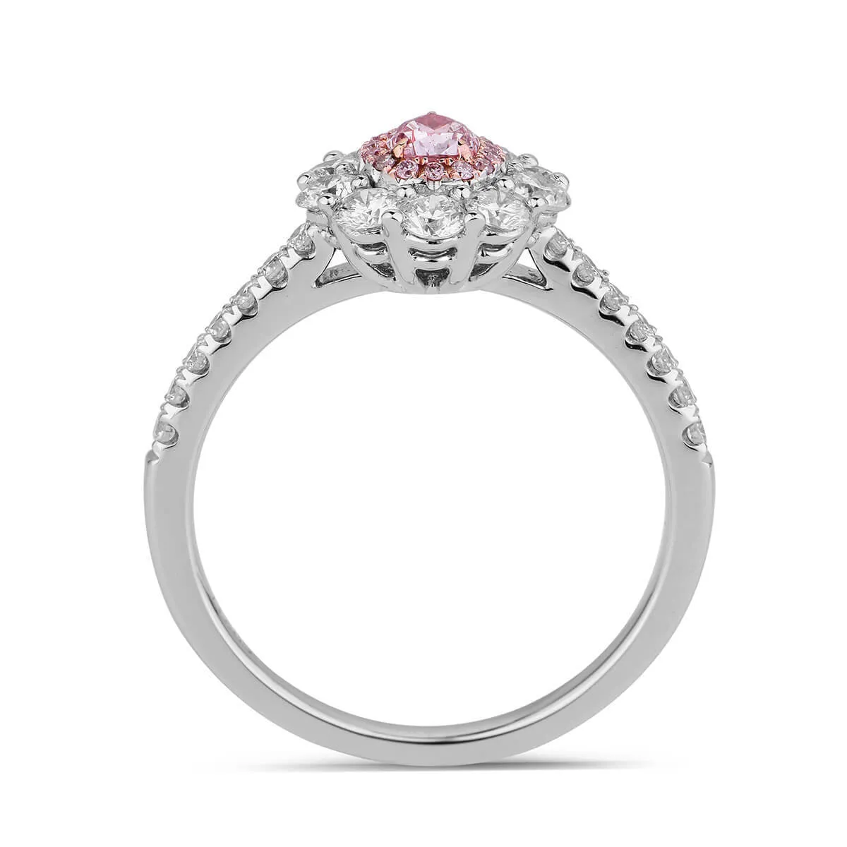 Fancy Pink Diamond Ring, 0.93 Ct. TW, Pear shape, GIA Certified,Rings Colored Diamond