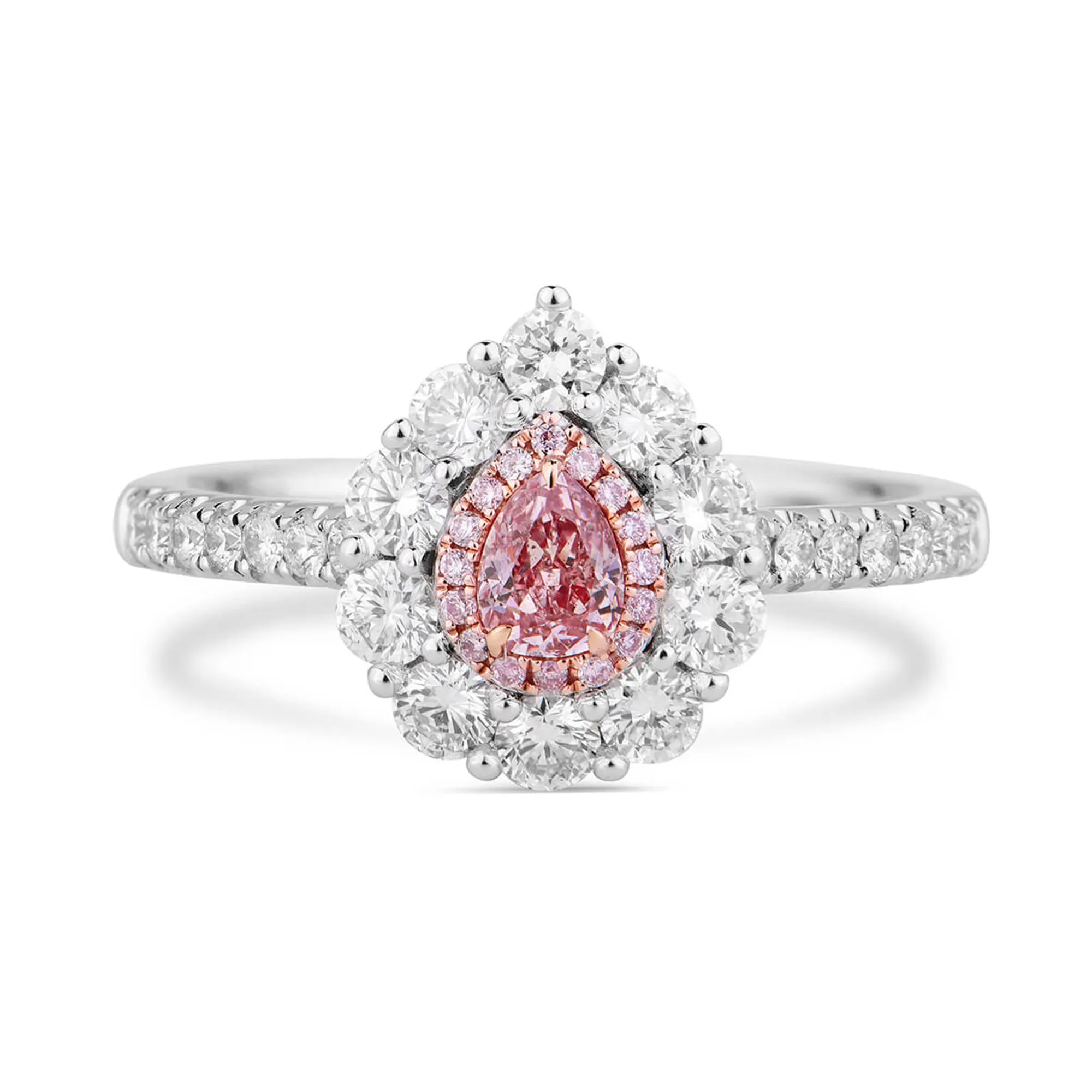 Fancy Pink Diamond Ring, 0.93 Ct. TW, Pear shape, GIA Certified,Rings Colored Diamond