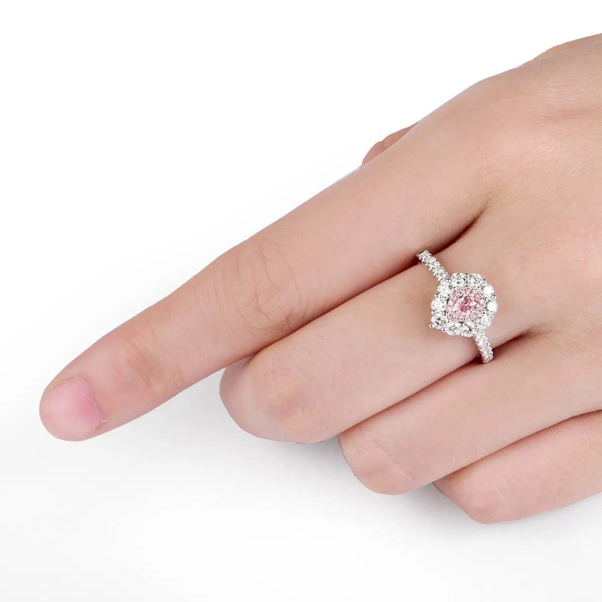 Fancy Pink Diamond Ring, 0.93 Ct. TW, Pear shape, GIA Certified,Rings Colored Diamond