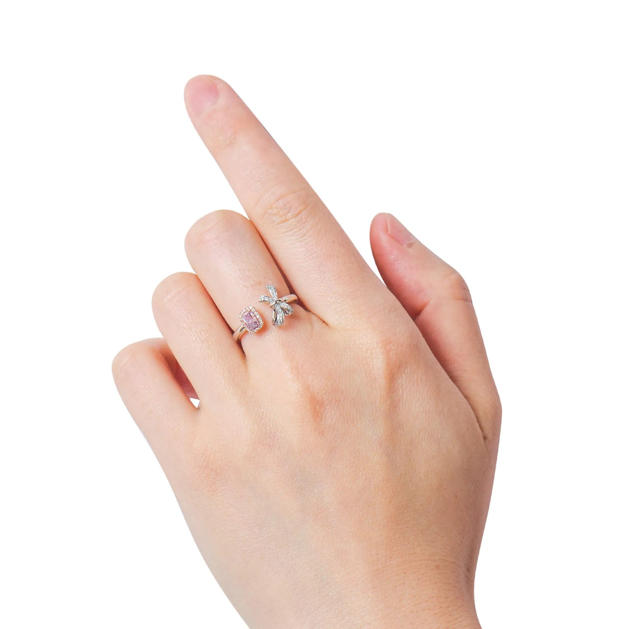 Fancy Purple Pink Diamond Ring, 0.45 Ct. TW, Radiant shape, GIA Certified,Rings Colored Diamond