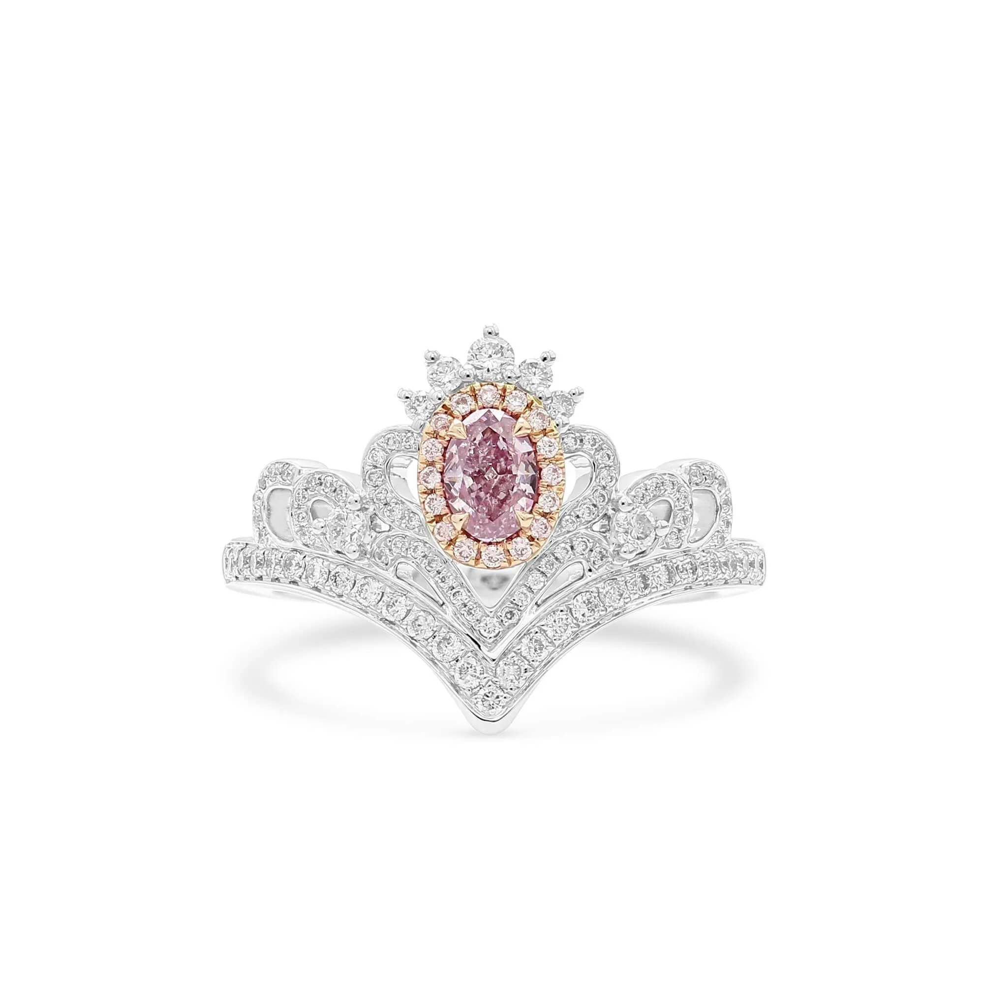 Fancy Purple Pink Diamond Ring, 0.68 Ct. TW, Oval shape, GIA Certified,Rings Colored Diamond