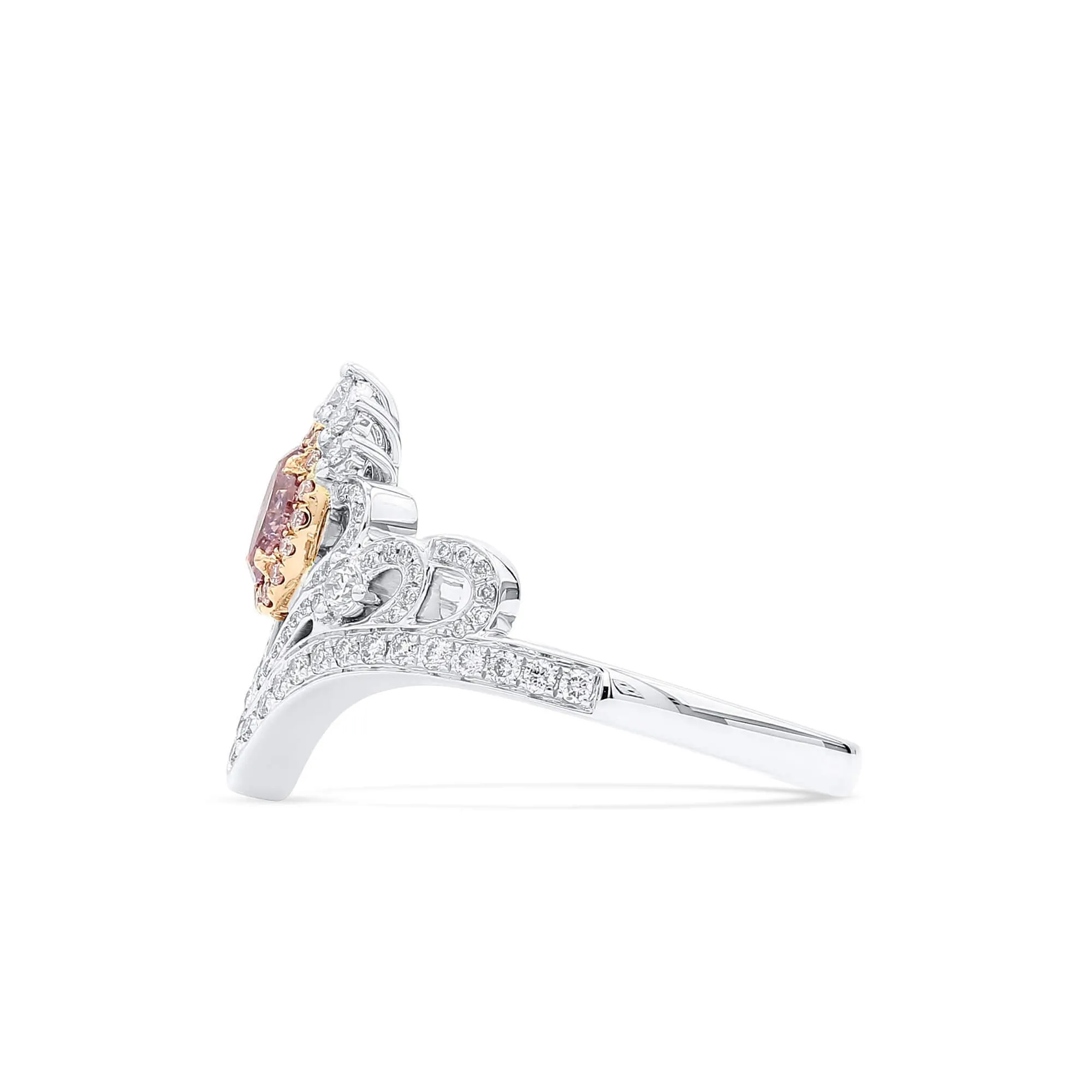 Fancy Purple Pink Diamond Ring, 0.68 Ct. TW, Oval shape, GIA Certified,Rings Colored Diamond