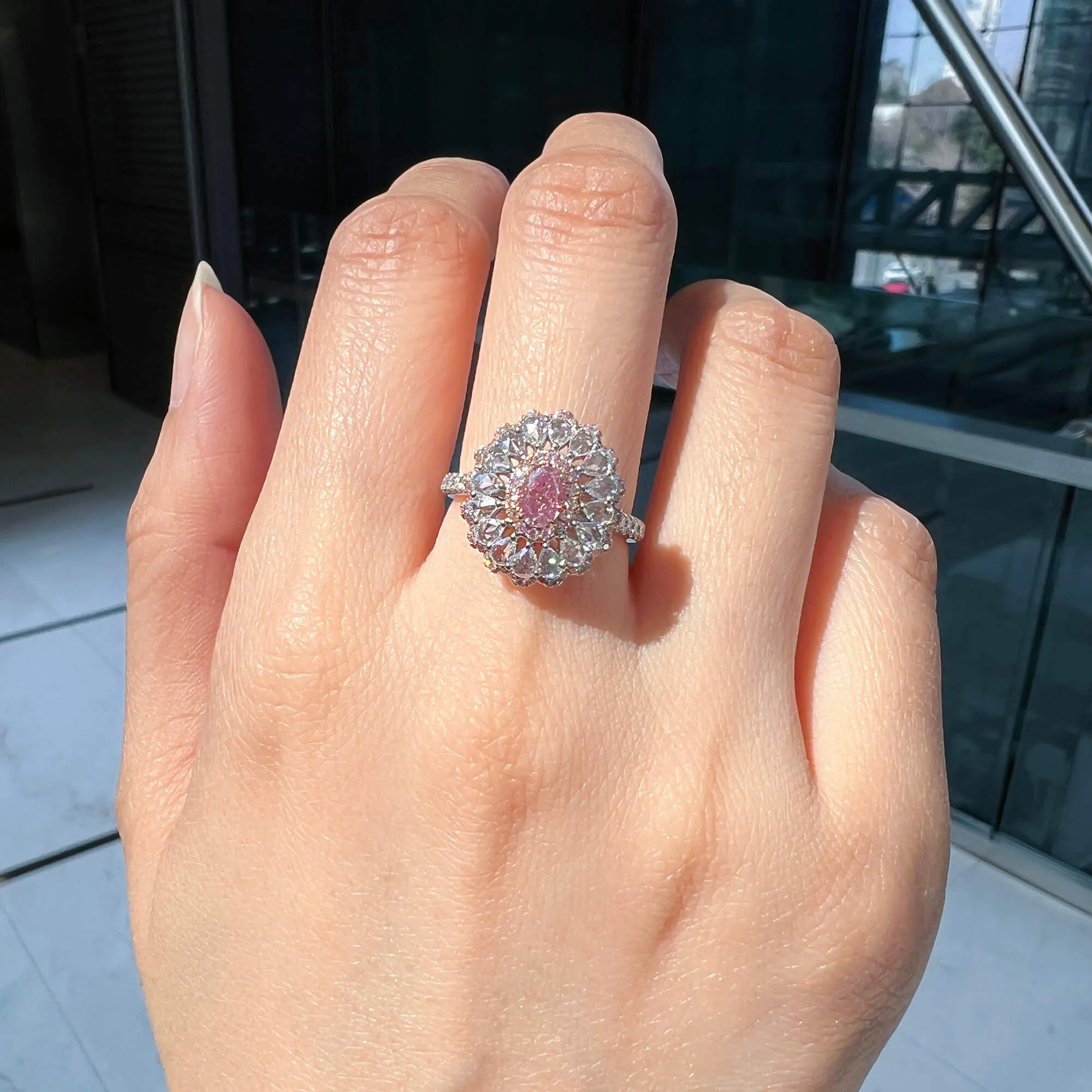 Fancy Purple Pink Diamond Ring, 1.27 Ct. TW, Oval shape, GIA Certified,Rings Colored Diamond