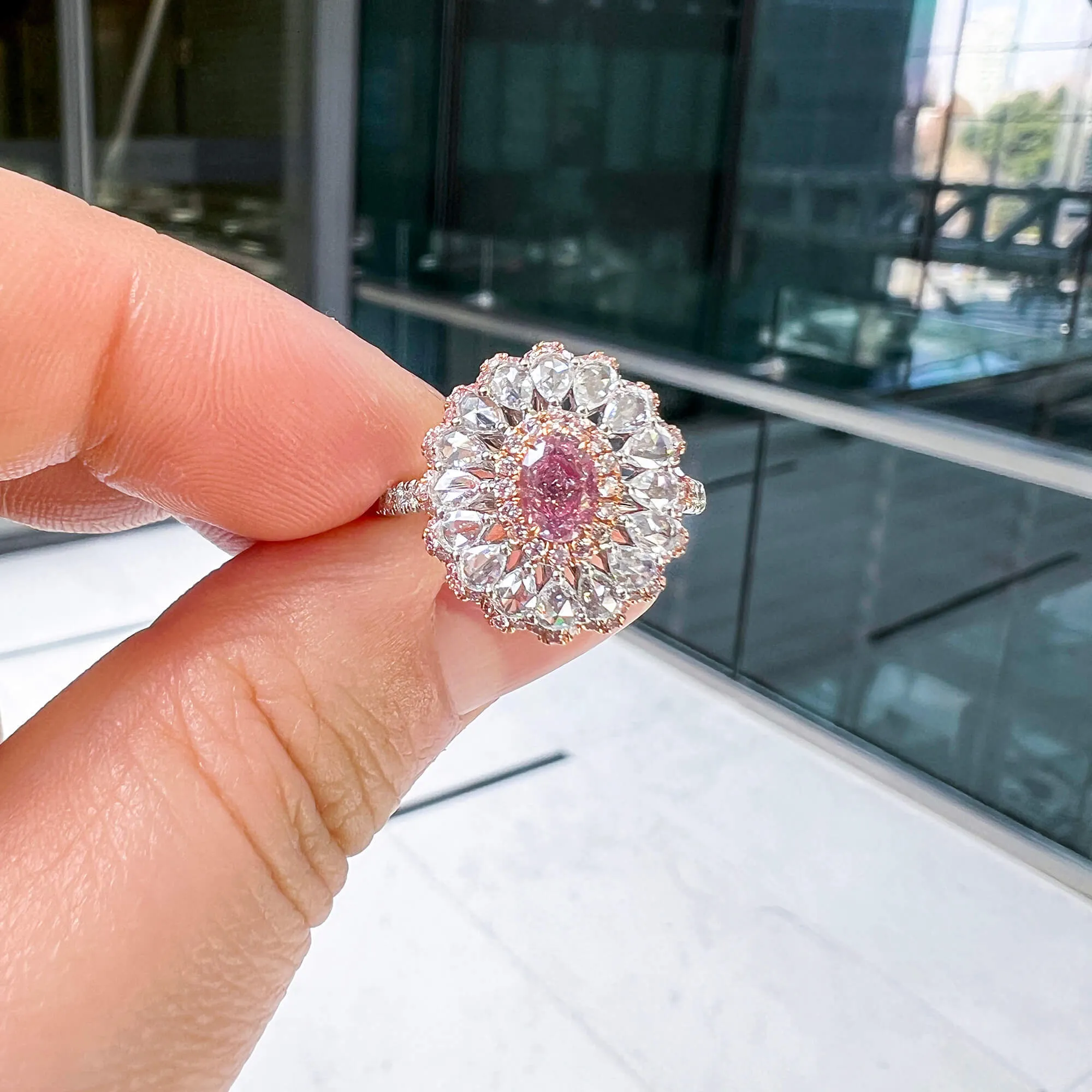 Fancy Purple Pink Diamond Ring, 1.27 Ct. TW, Oval shape, GIA Certified,Rings Colored Diamond