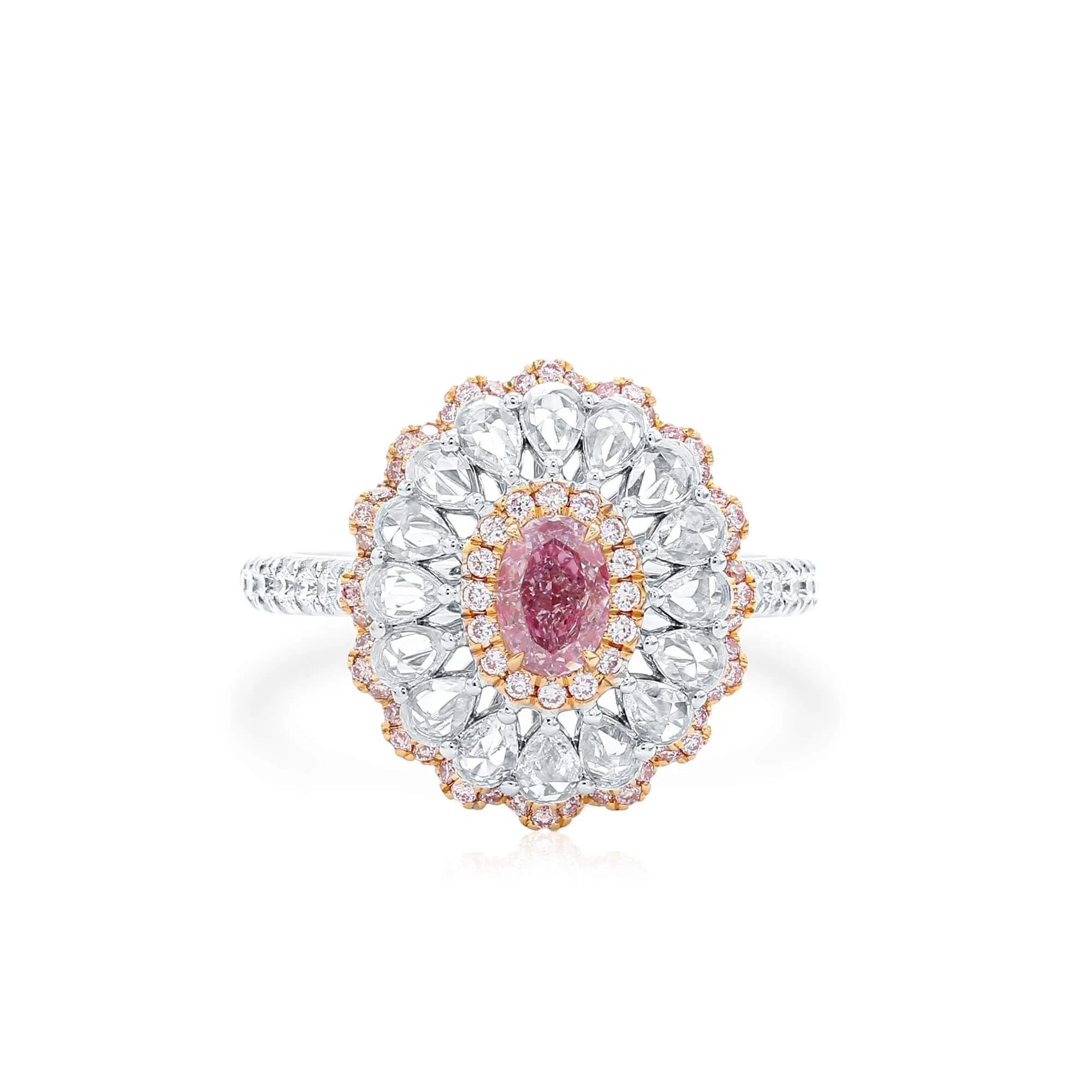 Fancy Purple Pink Diamond Ring, 1.27 Ct. TW, Oval shape, GIA Certified,Rings Colored Diamond