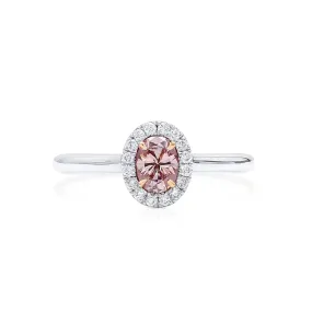 Fancy Purplish Pink Diamond Ring, 0.49 Ct. TW, Oval shape, GIA Certified,Rings Colored Diamond