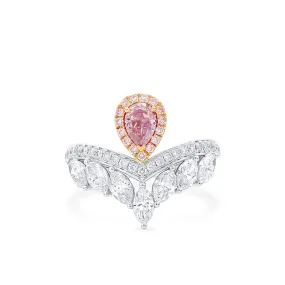 Fancy Purplish Pink Diamond Ring, 1.68 Ct. TW, Pear shape, GIA Certified,Rings Colored Diamond