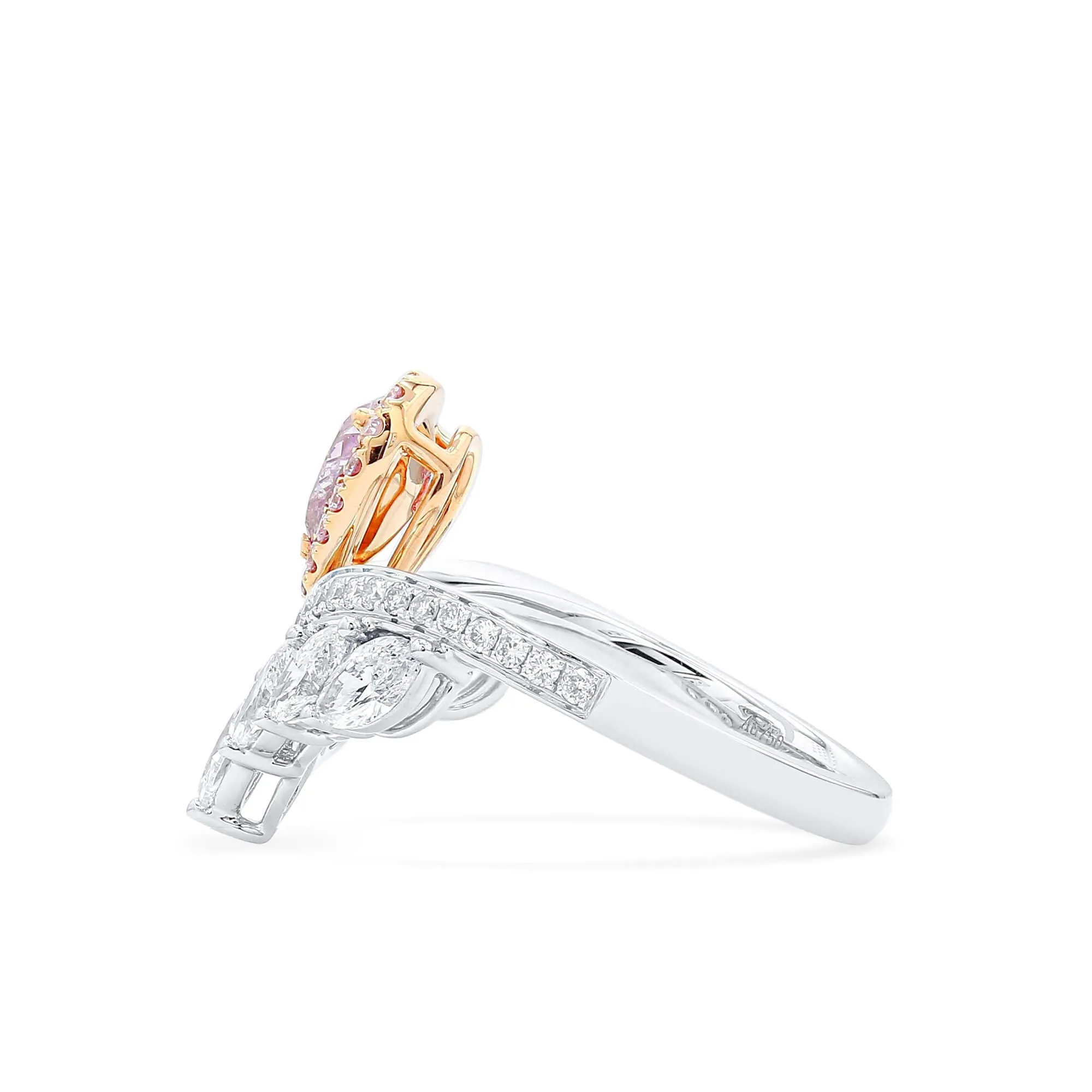 Fancy Purplish Pink Diamond Ring, 1.68 Ct. TW, Pear shape, GIA Certified,Rings Colored Diamond