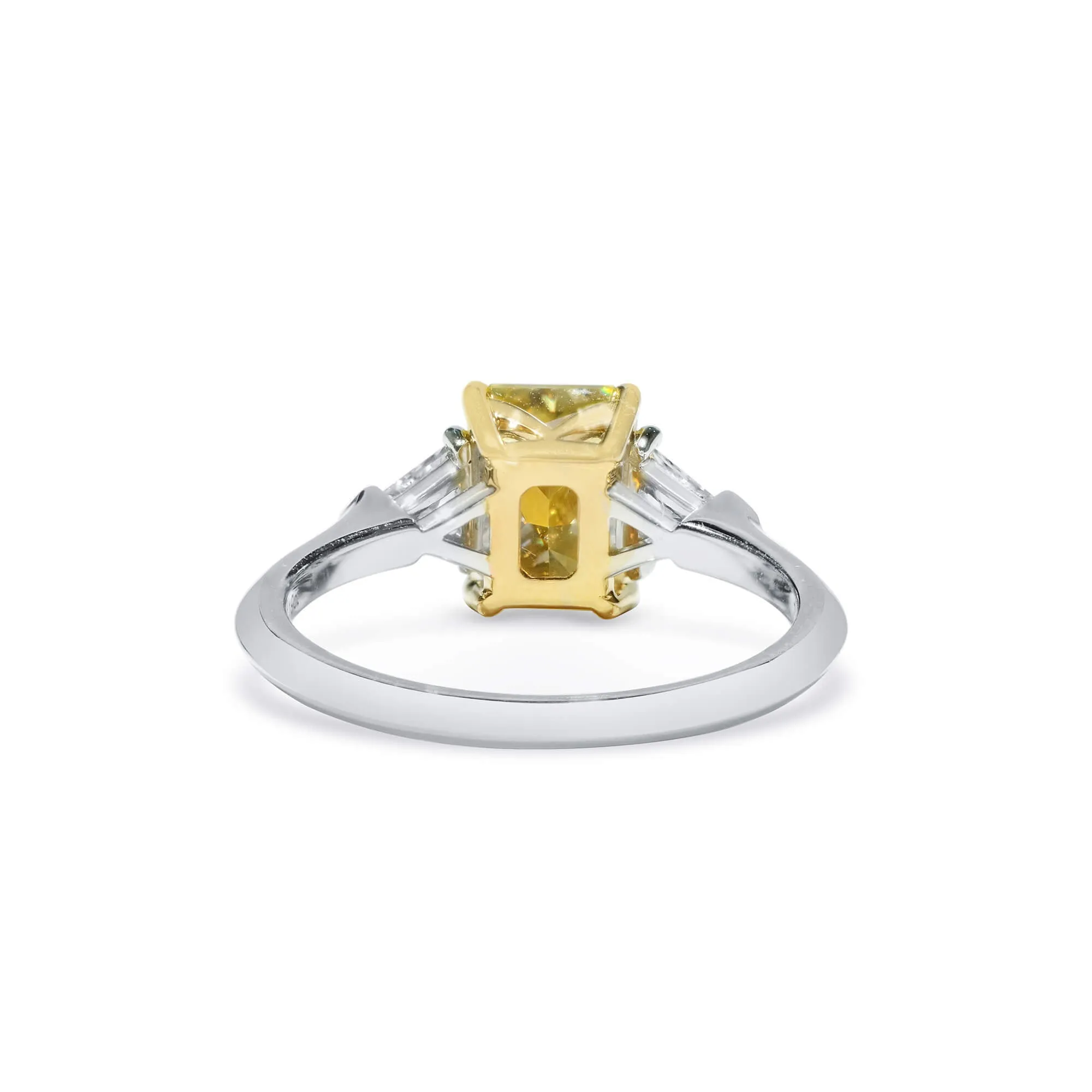 Fancy Vivid Yellow Diamond Ring, 2.20 Ct. TW, Radiant shape, GIA Certified,Rings Colored Diamond