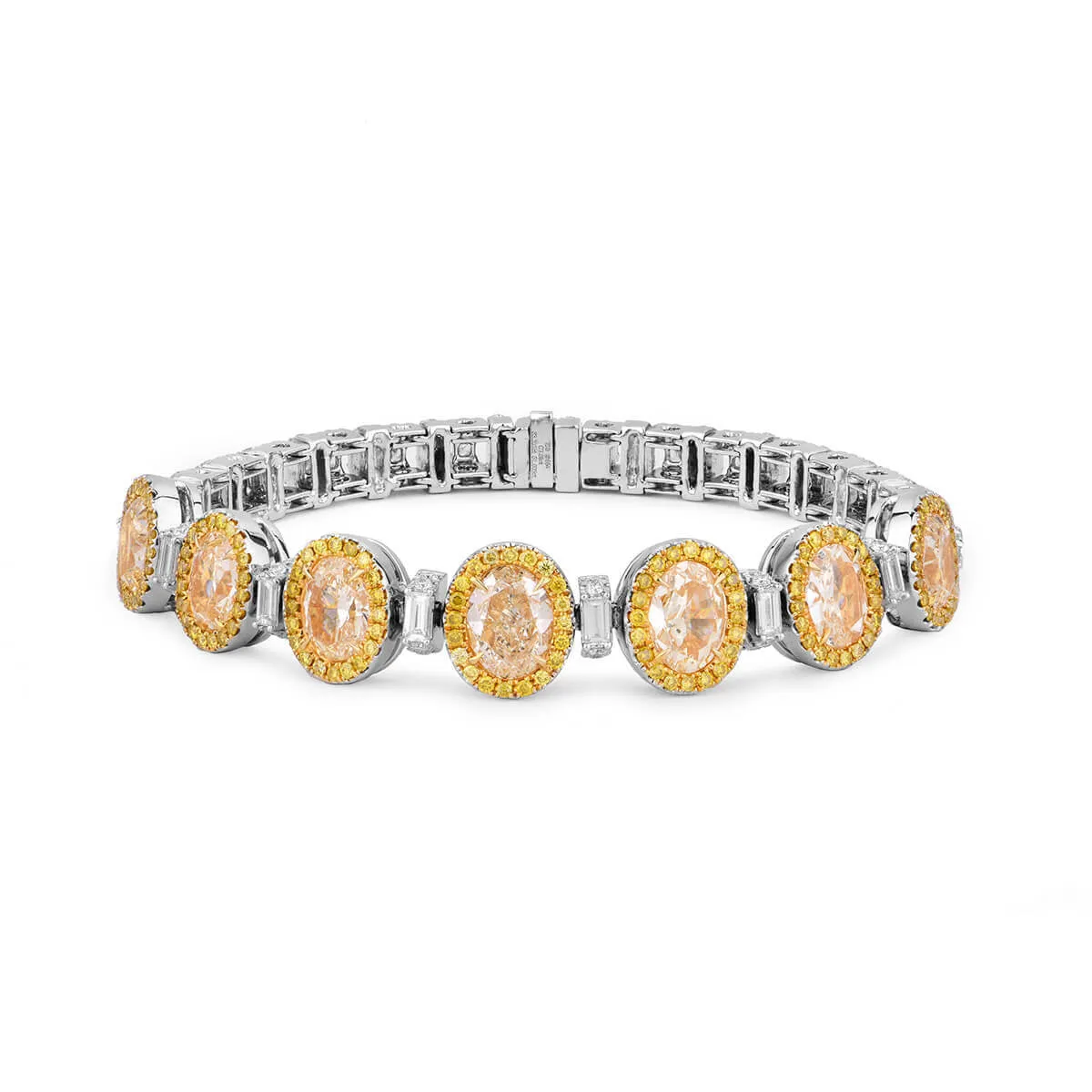 Fancy Yellow Diamond Bracelet, 11.40 Ct. TW, Oval shape, EG_Lab Certified,Bracelet Diamond Yellow Jewelry
