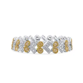 Fancy Yellow Diamond Bracelet, 12.06 Ct. TW, Pear shape,Bracelet Diamond Yellow Jewelry
