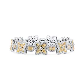 Fancy Yellow Diamond Bracelet, 20.71 Ct. TW, Pear shape,Bracelet Diamond Yellow Jewelry