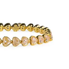 Fancy Yellow Diamond Bracelet, 26.97 Ct. TW, Heart shape,Bracelet Jewelry