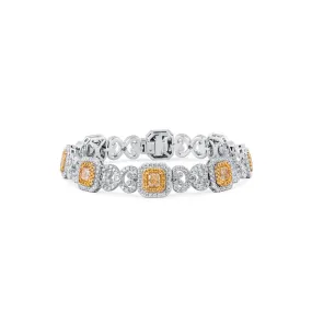 Fancy Yellow Diamond Bracelet, 7.42 Ct. TW, Radiant shape,Bracelet Diamond Yellow Jewelry