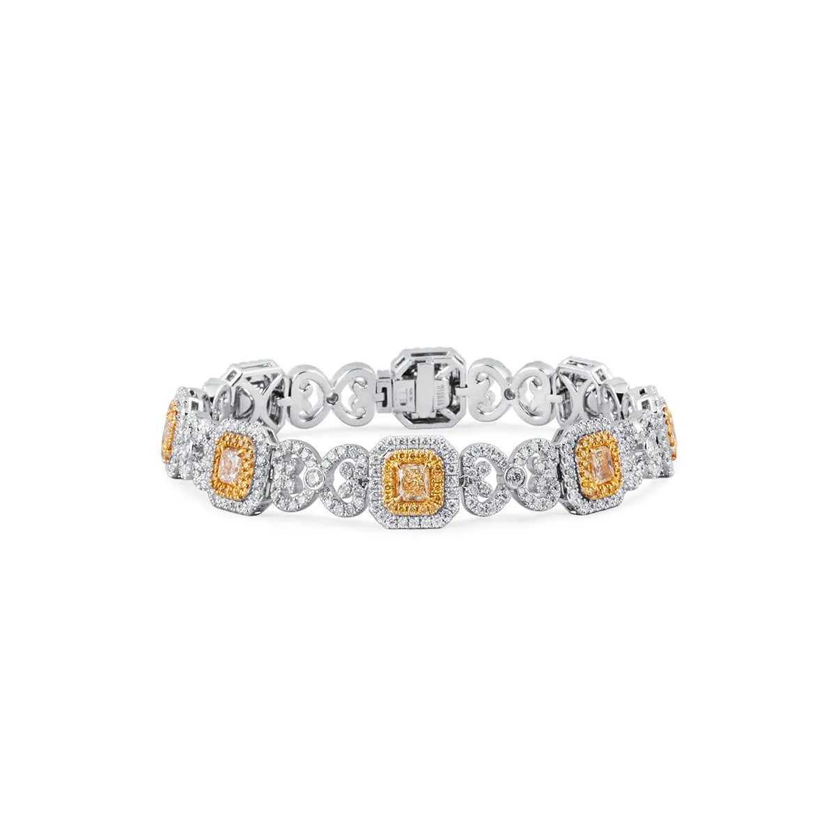 Fancy Yellow Diamond Bracelet, 7.42 Ct. TW, Radiant shape,Bracelet Diamond Yellow Jewelry