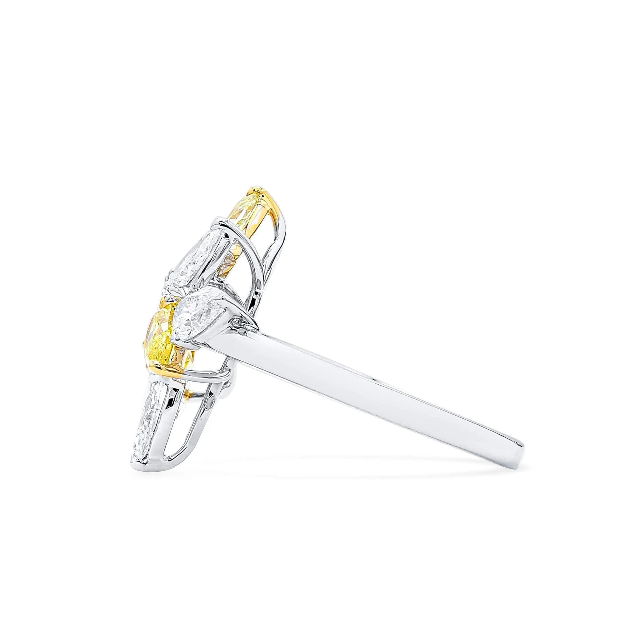 Fancy Yellow Diamond Ring, 2.06 Ct. TW, Pear shape,Rings Colored Diamond