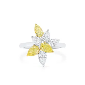 Fancy Yellow Diamond Ring, 2.06 Ct. TW, Pear shape,Rings Colored Diamond