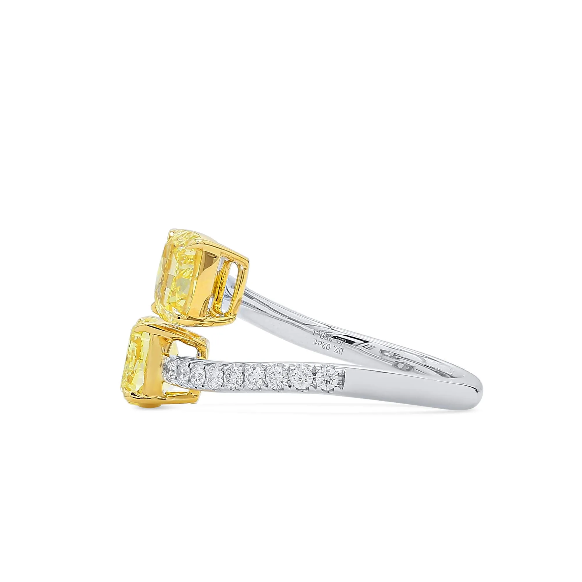 Fancy Yellow Diamond Ring, 2.25 Ct. TW, Cushion shape, GIA Certified,Rings Colored Diamond