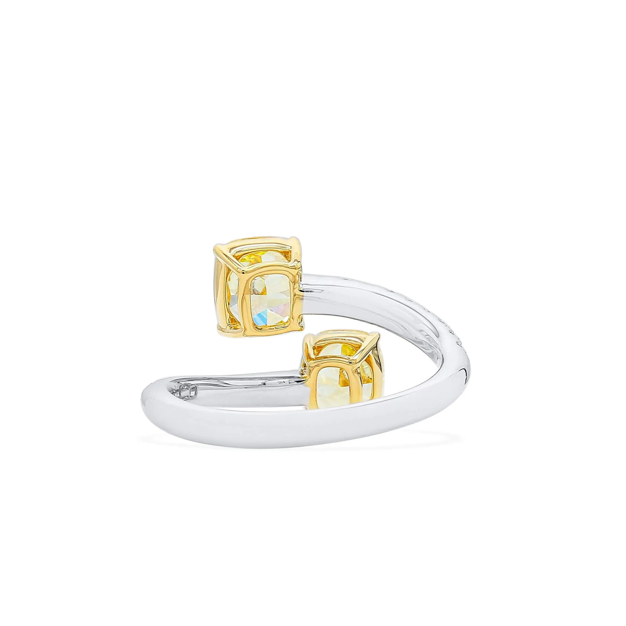 Fancy Yellow Diamond Ring, 2.25 Ct. TW, Cushion shape, GIA Certified,Rings Colored Diamond