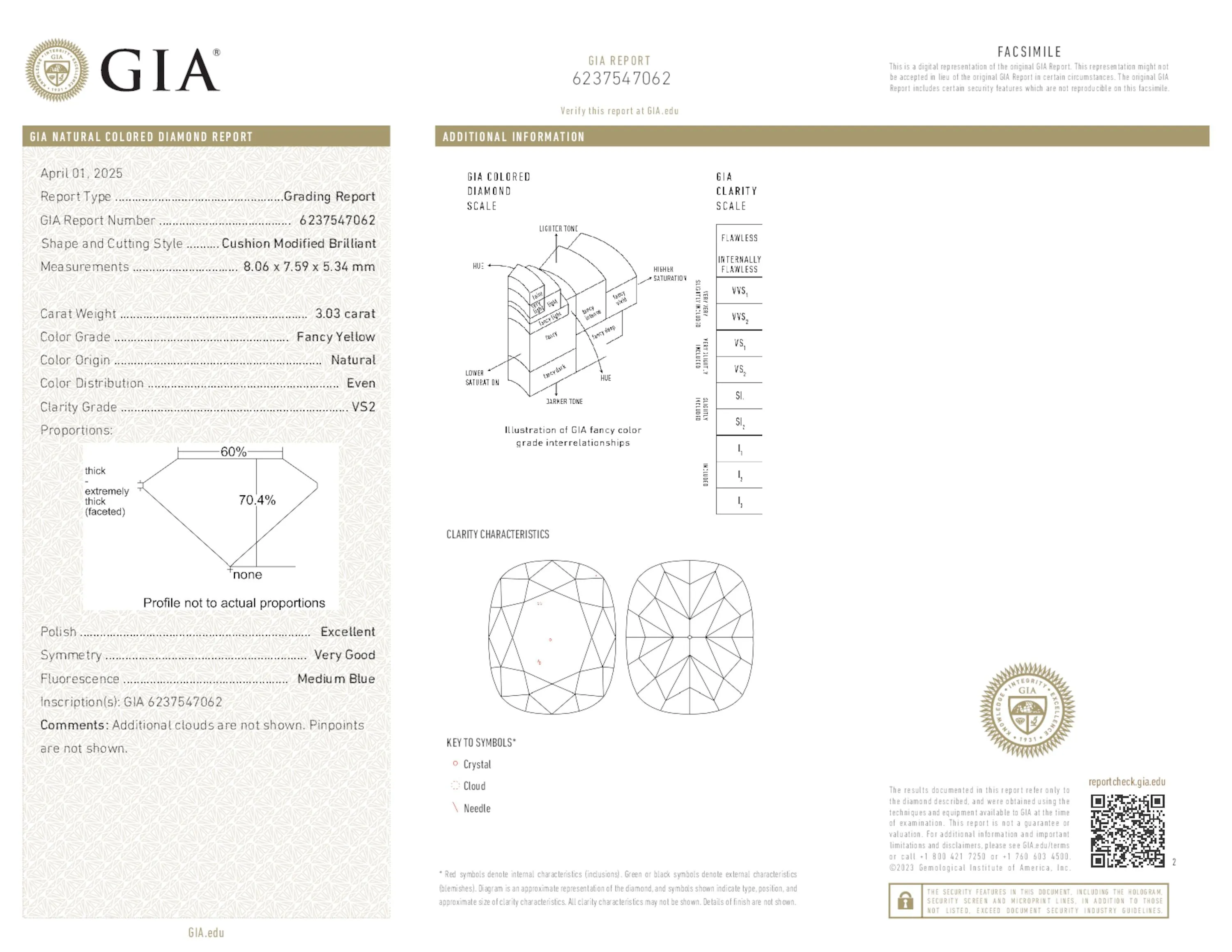 Fancy Yellow Diamond Ring, 4.40 Ct. TW, Cushion shape, GIA Certified,Rings Colored Diamond