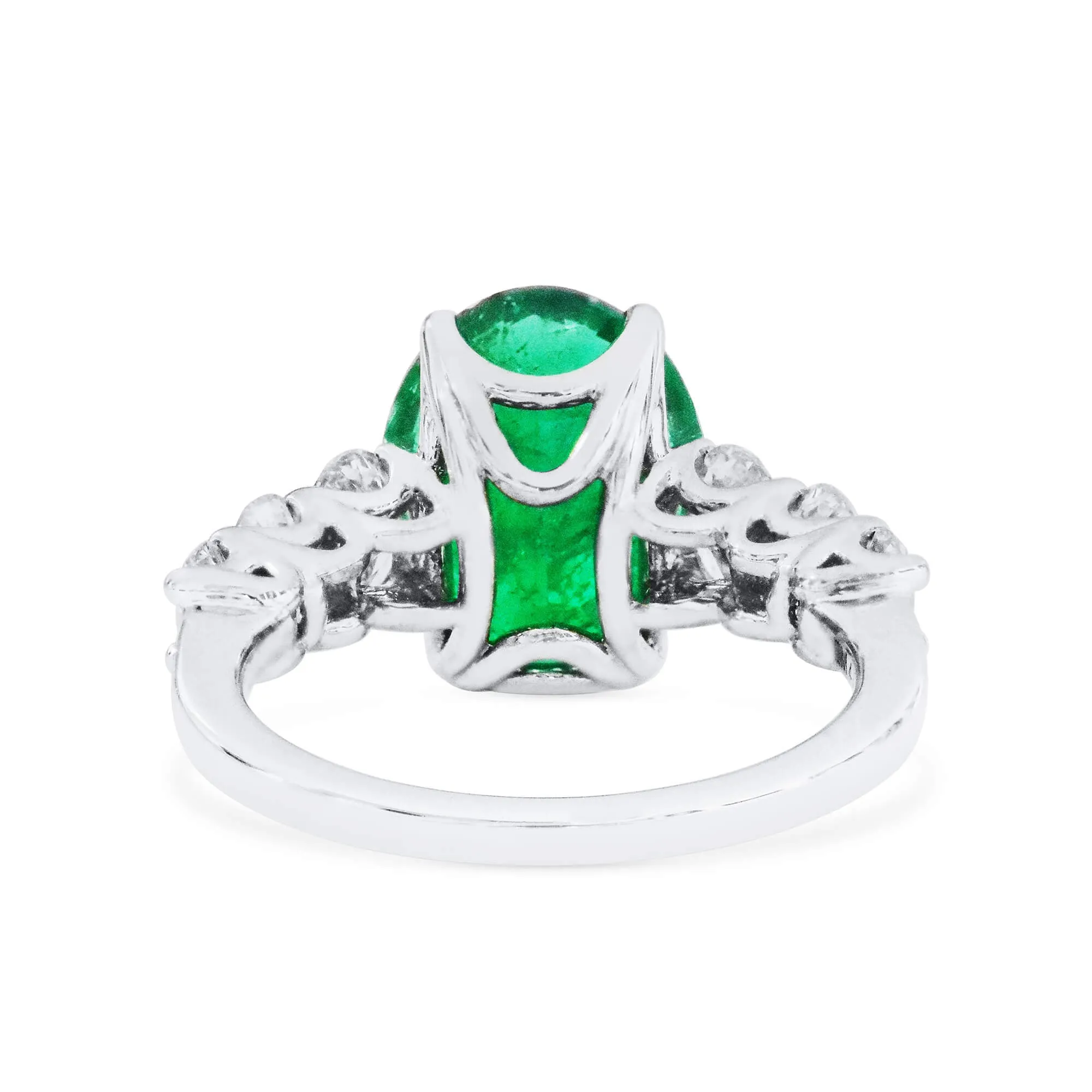 Green Colombian Emerald And Diamond Ring, 4.41 Ct. (5.56 Ct. TW), GRS2021-118012,Emerald Rings