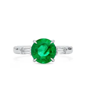 Green Emerald And Diamond Ring, 2.05 Ct. (2.38 Ct. TW), GRS2020-098739,Emerald Rings