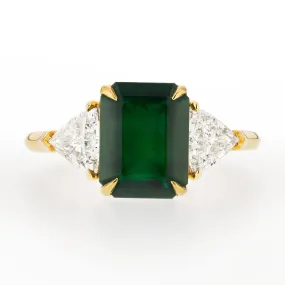 Green Emerald And Diamond Ring, 2.31 Ct. (3.28 Ct. TW), GRS2022-058208,Emerald Rings