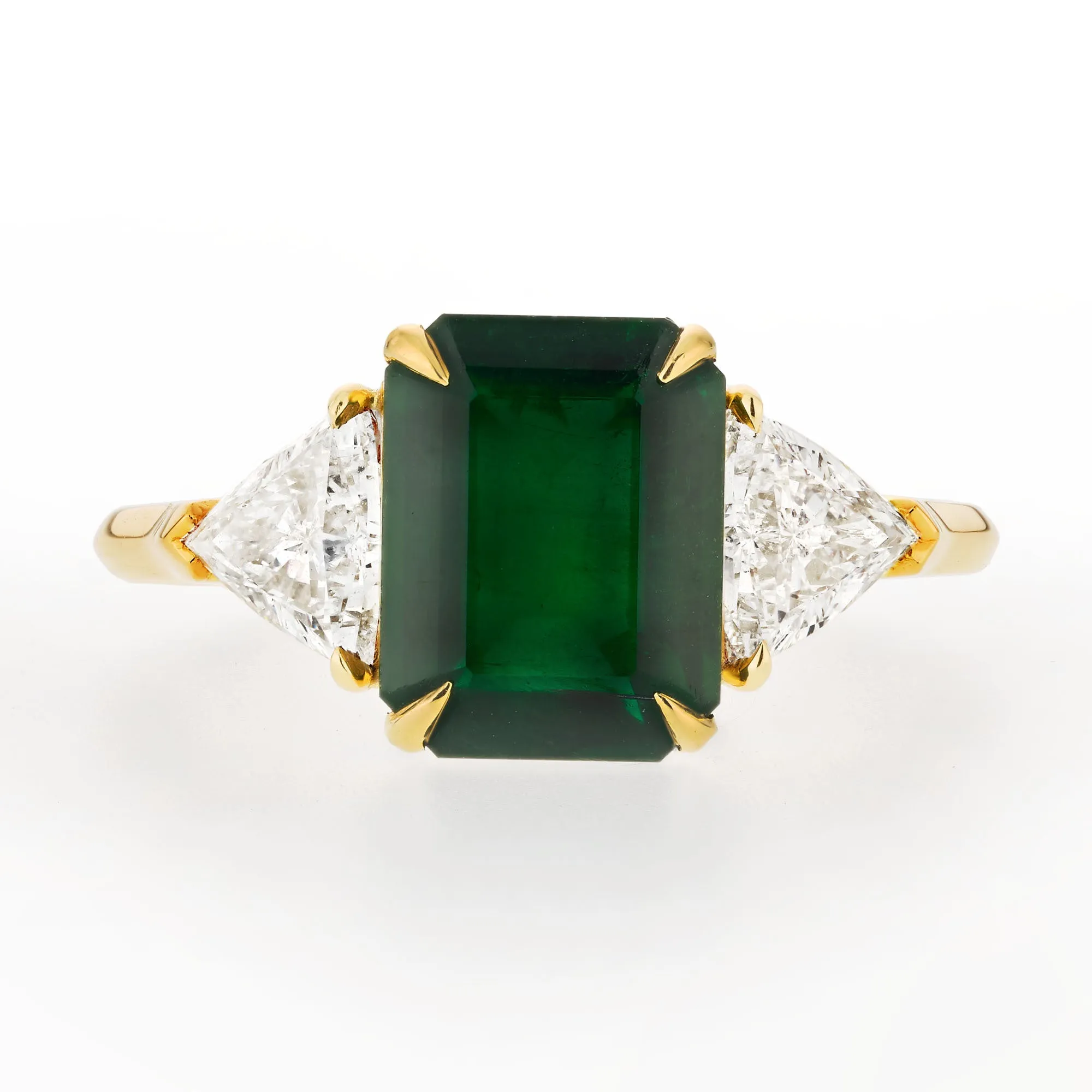 Green Emerald And Diamond Ring, 2.31 Ct. (3.28 Ct. TW), GRS2022-058208,Emerald Rings