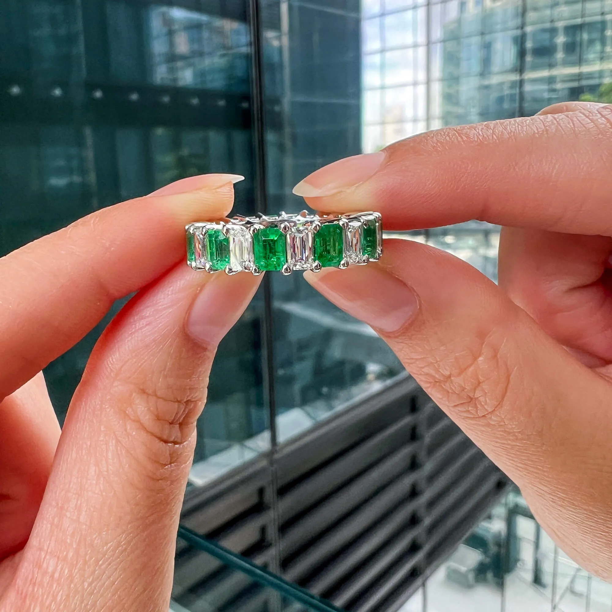 Green Emerald Ring, 5.98 Ct. TW,Emerald Rings