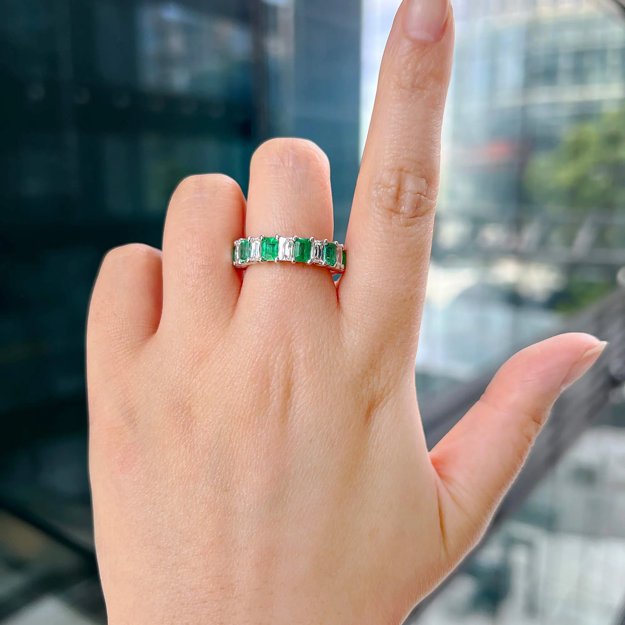 Green Emerald Ring, 5.98 Ct. TW,Emerald Rings