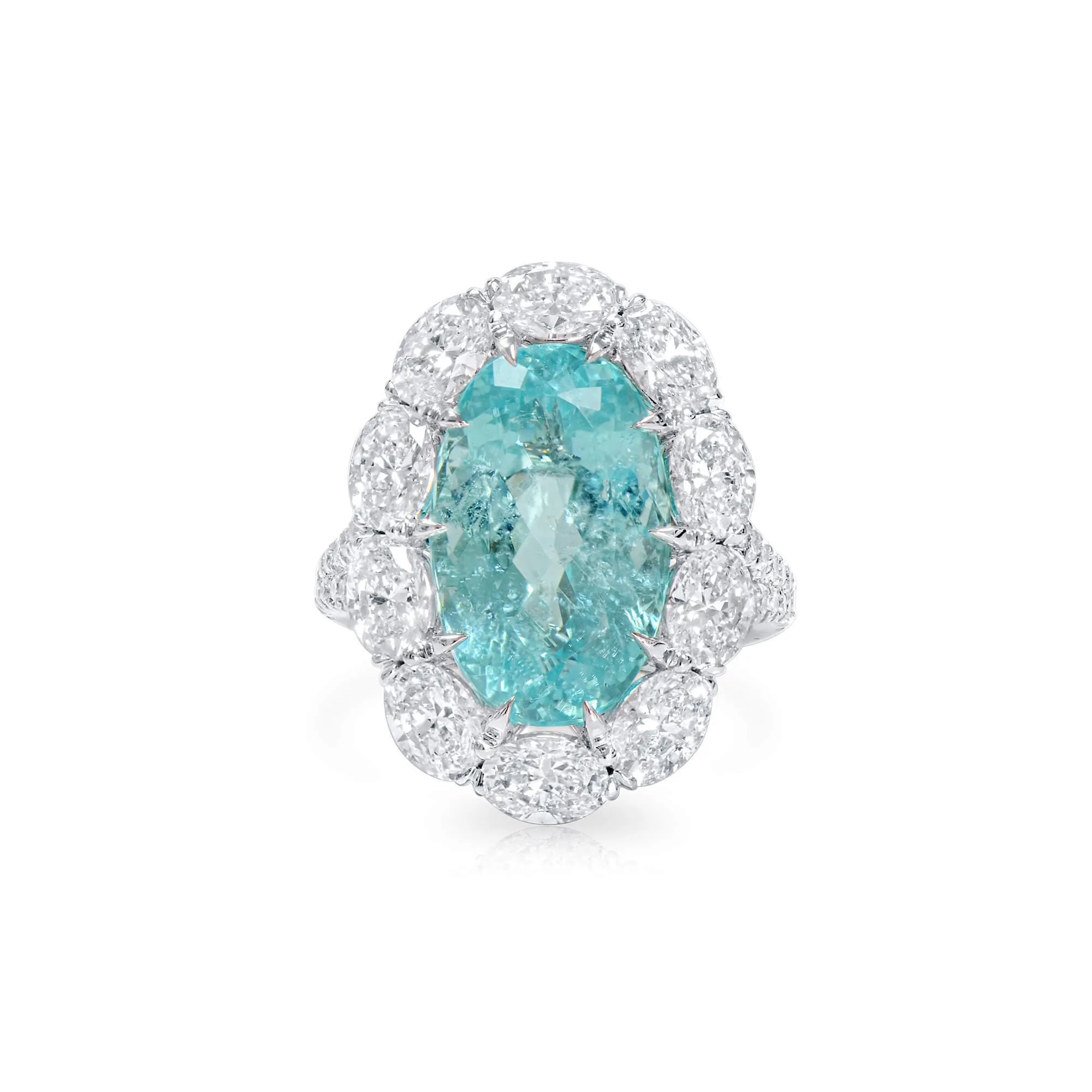 Greenish-Blue Diamond Ring, 12.40 Ct. TW, Oval shape, GRS Certified,Rings Colored Diamond