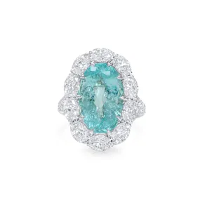 Greenish-Blue Diamond Ring, 12.40 Ct. TW, Oval shape, GRS Certified,Rings Colored Diamond