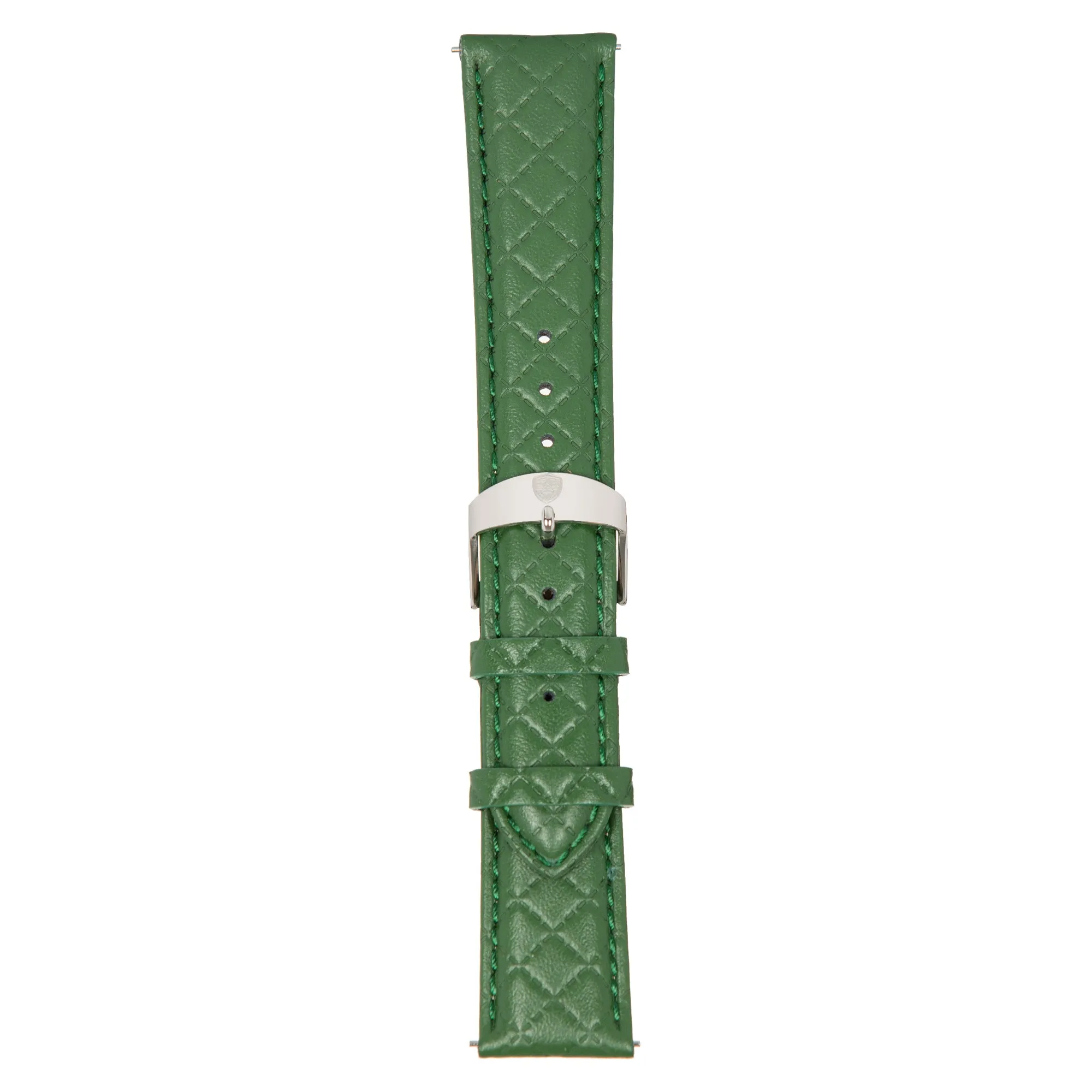 Green/Silver Leather Band,Premium watch strap