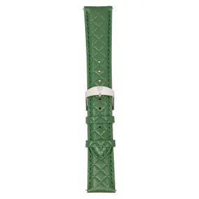 Green/Silver Leather Band,Premium watch strap