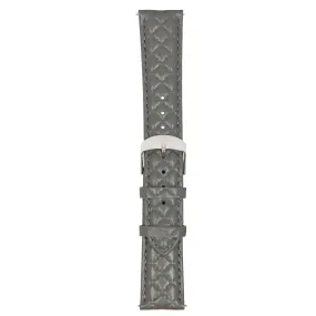 Grey/Silver Leather Band,Premium watch strap