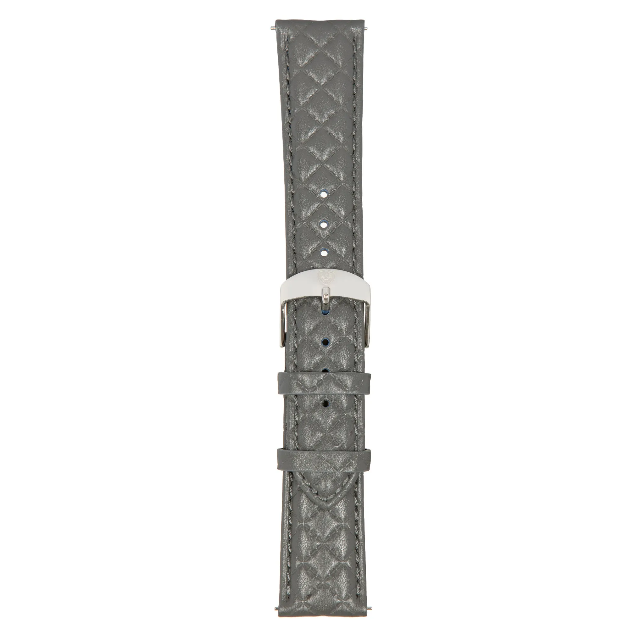 Grey/Silver Leather Band,Premium watch strap