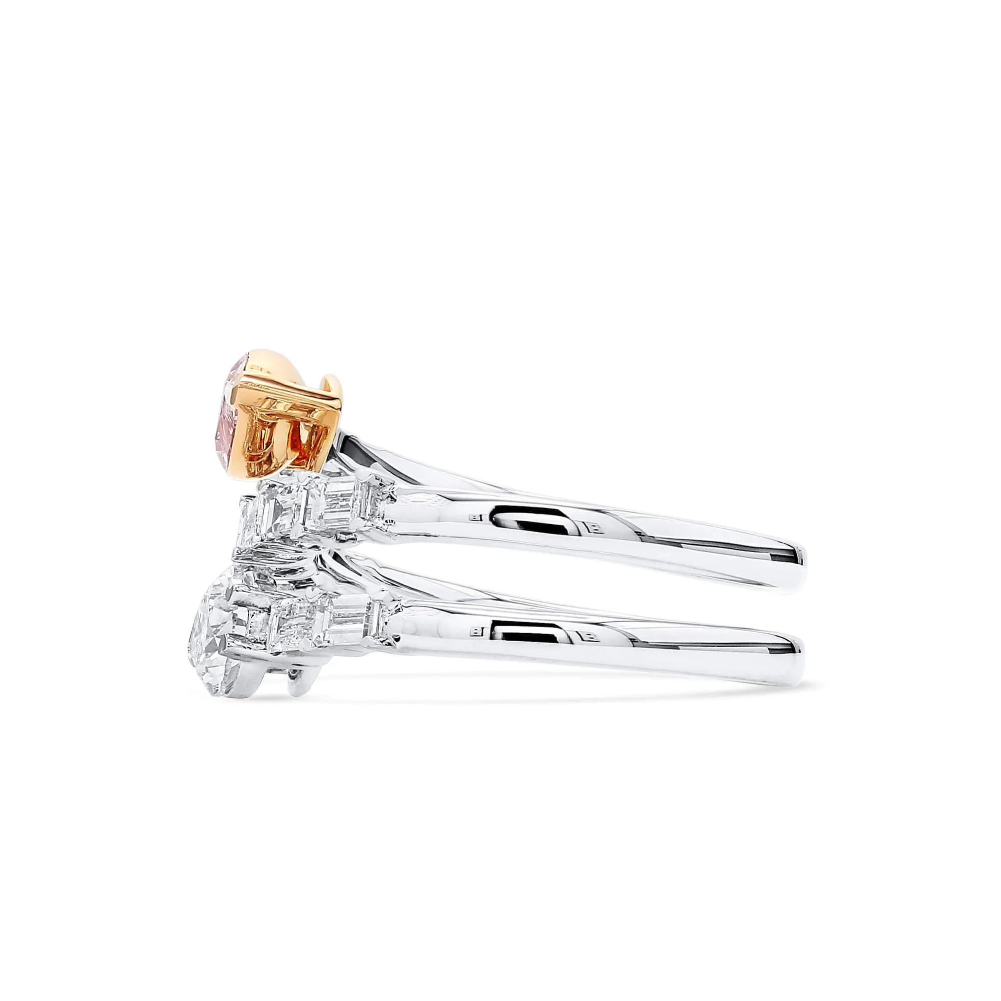 Light Pink and White Diamond Ring, 0.50 Ct. (1.42 Ct. TW), Pear Shape, 1413871960,Rings Colored Diamond