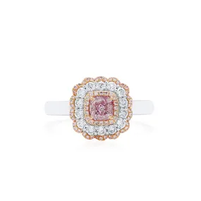Light Pink Diamond Ring, 0.97 Ct. TW, Cushion shape, GIA Certified,Rings Colored Diamond