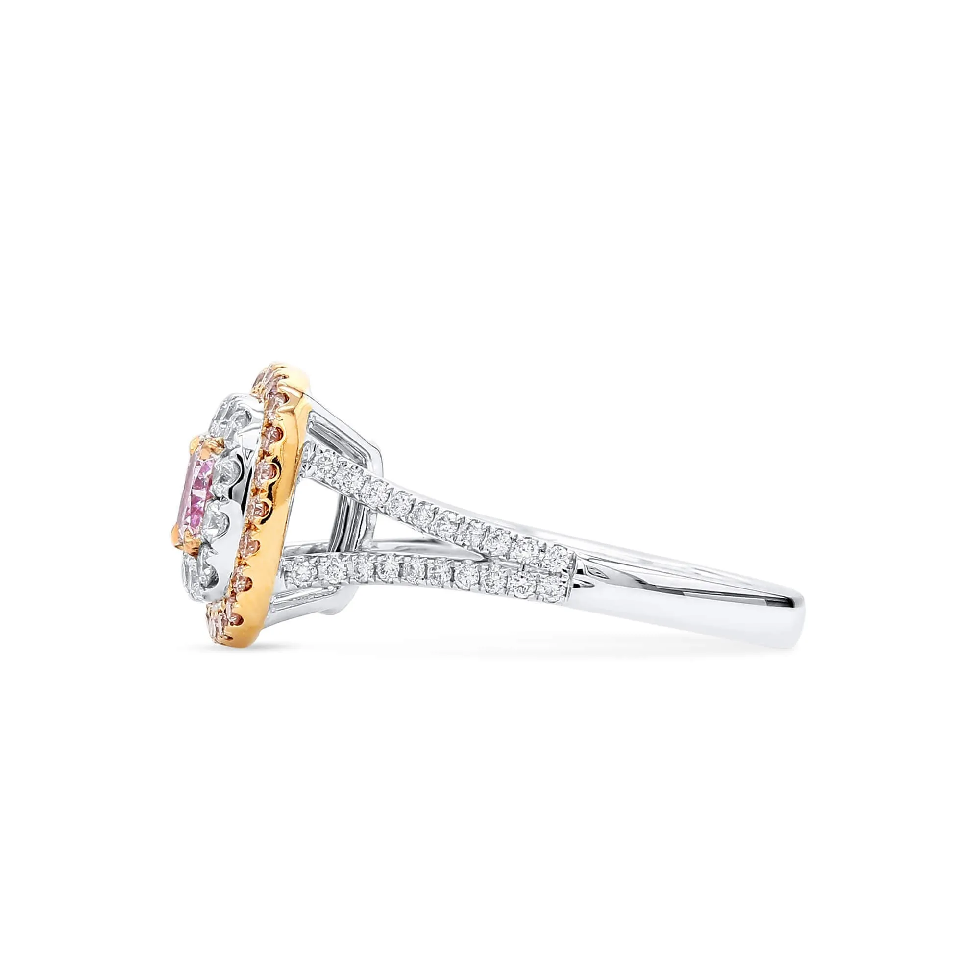 Light Pink Diamond Ring, 1.07 Ct. TW, Cushion shape, GIA Certified,Rings Colored Diamond
